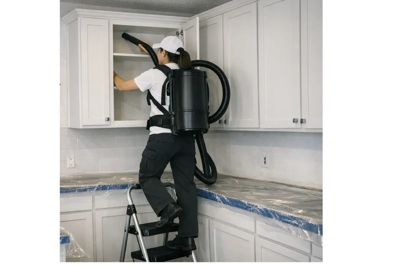A1 Cleaning detailing a kitchen interior